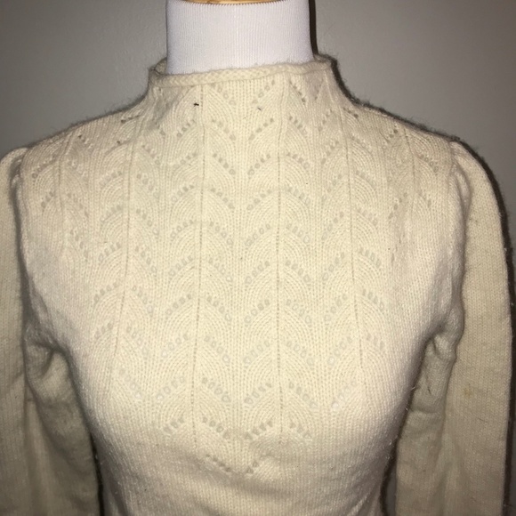 Delicate Vntg Ben Sheman Lambswool White Sweater - Picture 2 of 5